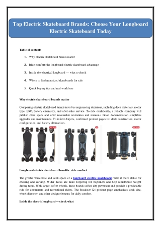 Top Electric Skateboard Brands: Choose Your Longboard Electric Skateboard Today