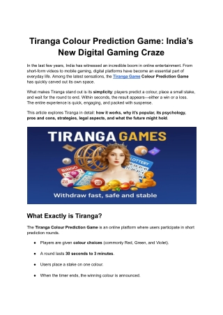 Tiranga Colour Prediction Game_ India’s New Digital Gaming Craze