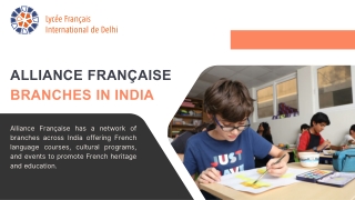 Alliance Française Branches in India