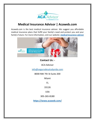 Medical Insurance Advisor | Acaweb.com