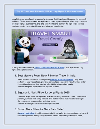 Top 10 Travel Neck Pillows in 2025 for Long Flights & Airplane Comfort