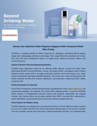 The Best Choice for Water Dispenser Singapore