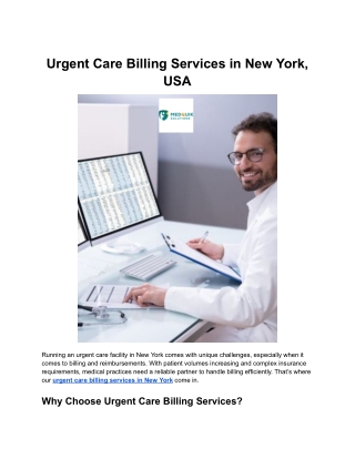 Urgent Care Medical Billing USA