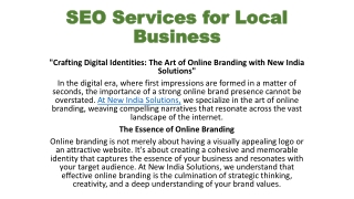 SEO Services for Local Business Websites