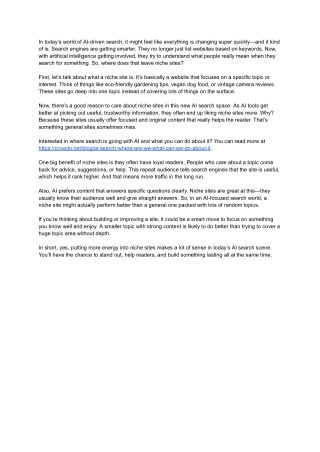 Should You Focus More on Niche Sites in an AI-Driven Search Ecosystem_