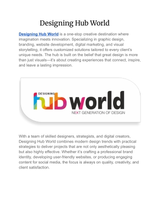 Designing Hub World