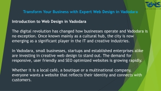 Transform Your Business with Expert Web Design in Vadodara
