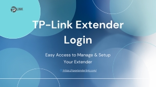TP-Link Extender Login – Access Setup Page Easily