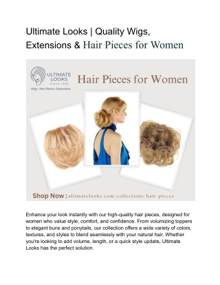 Ultimate Looks _ Quality Wigs, Extensions & Hair Pieces for Women