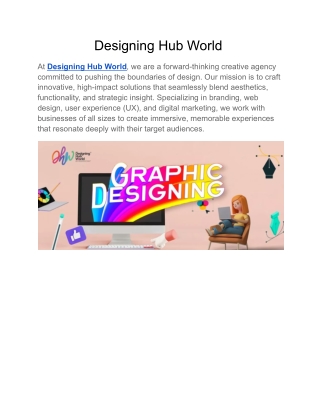 Designing Hub World About Us