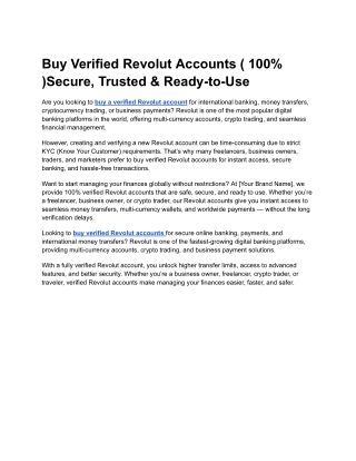 Buy Verified Revolut Accounts