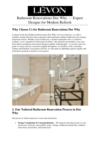 Bathroom Renovations Dee Why