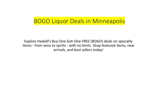 BOGO Liquor Deals in Minneapolis