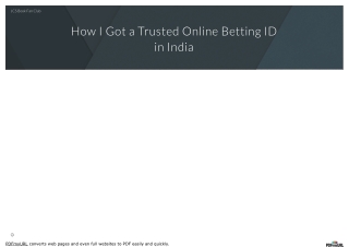 How I Got a Trusted online Betting ID in India