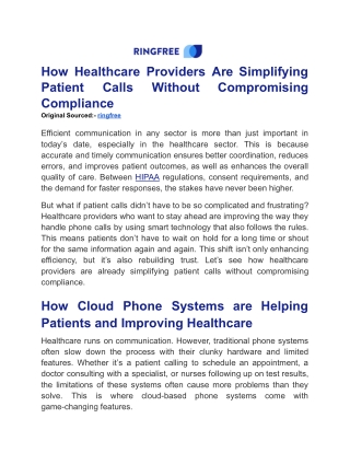 How Healthcare Providers Are Simplifying Patient Calls Without Compromising Compliance (1)