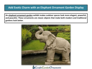 Add Exotic Charm with an Elephant Ornament Garden Display
