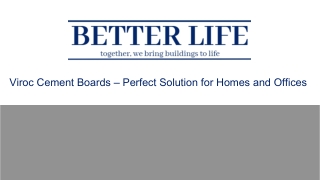 Viroc Cement Boards – Perfect Solution for Homes and Offices