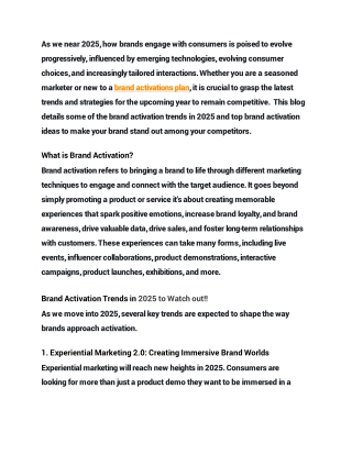 Top Brand Activation Trends and Ideas