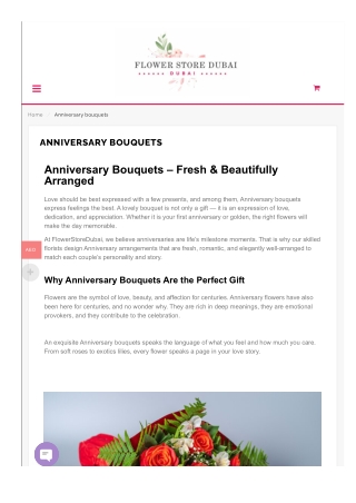 Anniversary Bouquets in Dubai – Elegant Fresh Flowers | flowerstoredubai