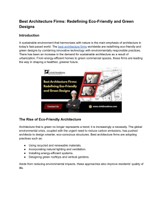 Best Architecture Firms_ Redefining Eco-Friendly and Green Designs