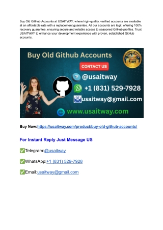 Buy Old & New Github Accounts