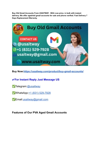 Buy Old & New Gmail Accounts