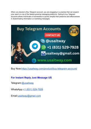 Buy Old & New Telegram Accounts