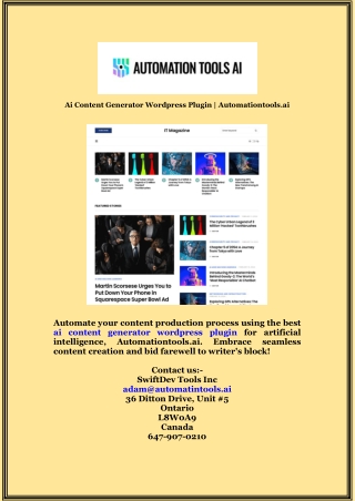 Ai Content Generator Wordpress Plugin | Automationtools.ai
