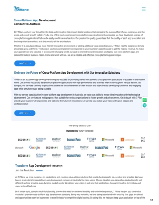 Why Choose a Cross-Platform App Development Company in Australia.