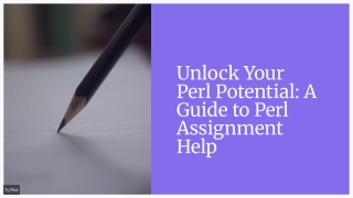 Unlock Your Perl Potential: A Guide to Perl Assignment Help
