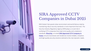 List Of SIRA Approved CCTV Companies In Dubai 2025