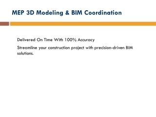 MEP 3D Modeling & BIM Coordination
