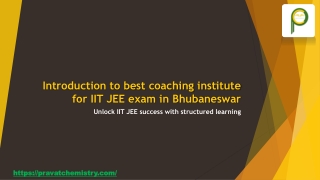 Secure Your Future at the Best Coaching Institute for IIT JEE Exam in Bhubaneswar