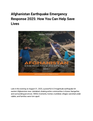 Afghanistan Earthquake Emergency Response 2025_ How You Can Help Save Lives