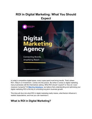 ROI in Digital Marketing: What You Should Expect