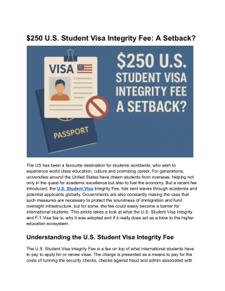 Student Visa Integrity Fee