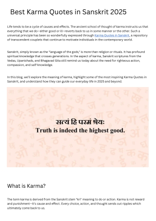Best Karma Quotes in Sanskrit 2025
