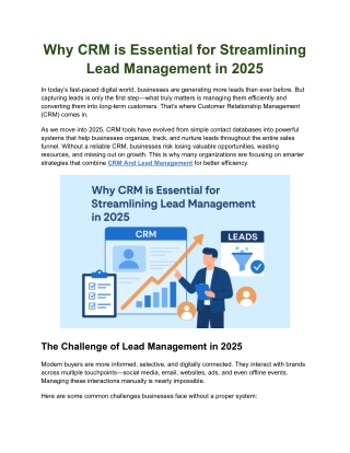 Why CRM is Essential for Streamlining Lead Management in 2025