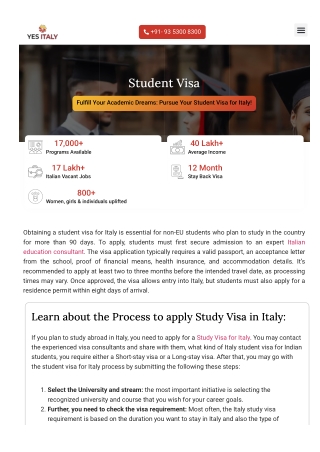 Get step-by-step guidance on obtaining a student visa for Italy with YES Italy.