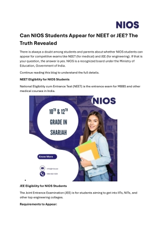 NIOS 12th Secondary Course in Abu Dhabi