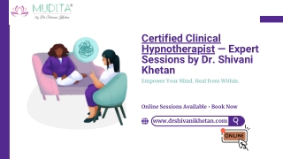 Certified Clinical Hypnotherapist — Expert Sessions by Dr. Shivani Khetan