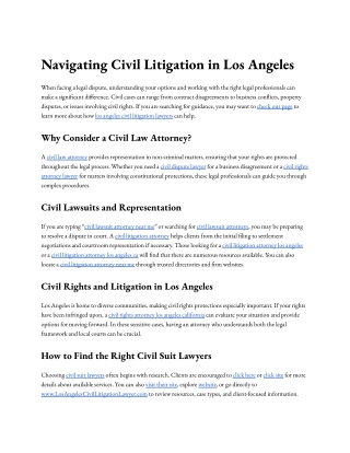Civil Litigation in Los Angeles