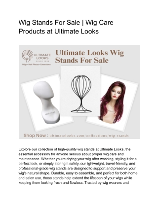 Wig Stands For Sale _ Wig Care Products at Ultimate Looks