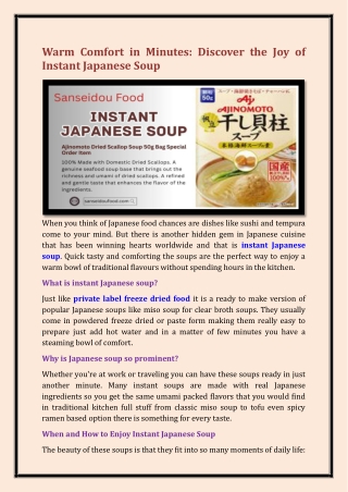 instant Japanese soup