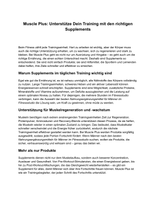 Muscle Plus_ Unterstütze Dein Training mit den richtigen Supplements