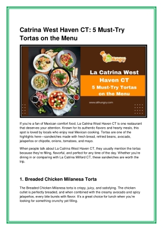 Catrina West Haven CT 5 Must-Try Tortas on the Menu