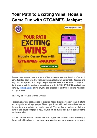 Your Path to Exciting Wins_ Housie Game Fun with GTGAMES Jackpot