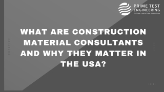Top Construction Material Consultants in USA