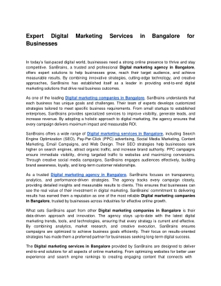 Expert Digital Marketing Services in Bangalore for Businesses
