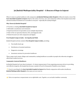 Jai Jhulelal Multispeciality Hospital